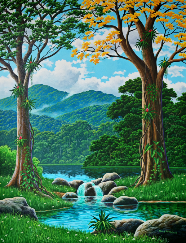 Pintura en técnica: acrílico sobre lienzo.